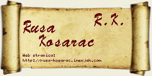 Rusa Košarac vizit kartica